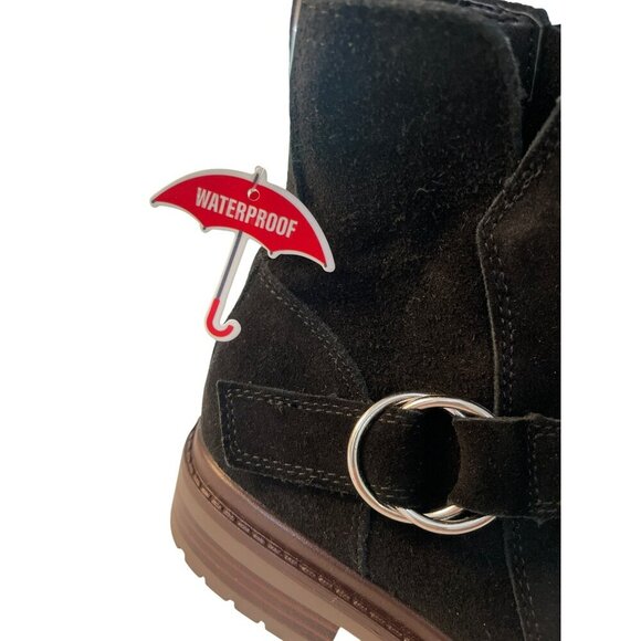 Blondo Black Suede Waterproof Size 9 Ankle Boots NWT - Picture 2 of 6